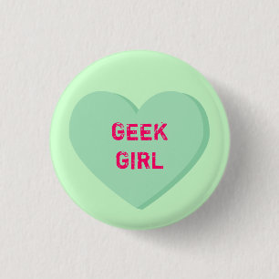Macaron Rond 2,50 Cm Coeur de fille geek