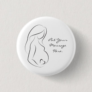 Macaron Rond 2,50 Cm Coeur de ventre de femme enceinte de profil