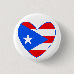 Macaron Rond 2,50 Cm Coeur du drapeau de Porto Rico