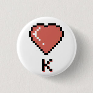 Macaron Rond 2,50 Cm Coeur King contour noir