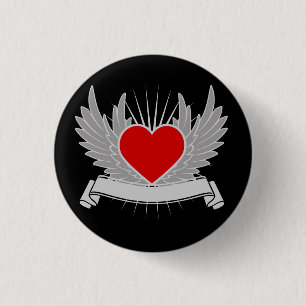 Macaron Rond 2,50 Cm Coeur rouge