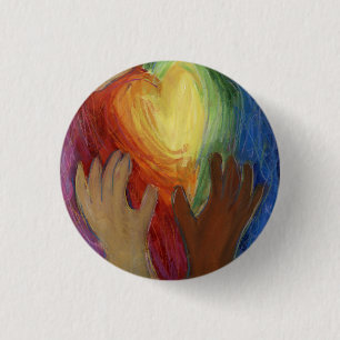 Macaron Rond 2,50 Cm Coeurs & Mains Diversité Coeurs de l Bouton ou cor