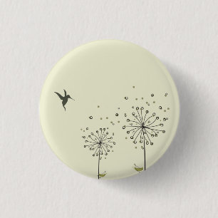 Macaron Rond 2,50 Cm Colibri et pissenlit