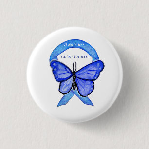 Macaron Rond 2,50 Cm Colon Cancer Blue Awareness Ruban Custom Art Pin