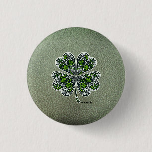 Macaron Rond 2,50 Cm Colover Trèfle Shamrock Jour de la Saint-Patrick C