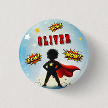 Comic Style Superhero Boy's Name Birthday Party
