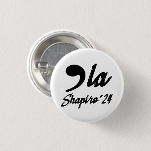 Macaron Rond 2,50 Cm Comma-La Kamala Harris Shapiro 2024 Calligraphié