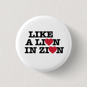 Macaron Rond 2,50 Cm Comme un lion dans le bouton de Sion