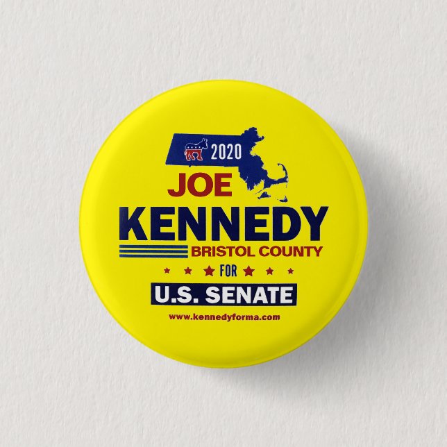 Macaron Rond 2,50 Cm Comté de Bristol pour Joe Kennedy 2020 (Devant)