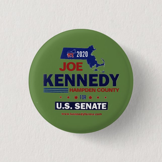 Macaron Rond 2,50 Cm Comté de Hampden pour Joe Kennedy 2020 (Devant)