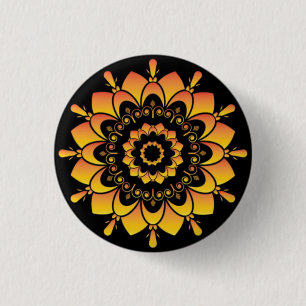 Macaron Rond 2,50 Cm Conception de mandala unique doré