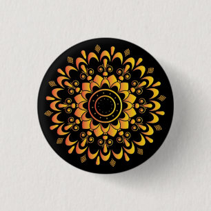 Macaron Rond 2,50 Cm Conception de mandala unique doré-95747