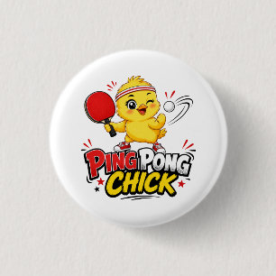 Macaron Rond 2,50 Cm Conception de ping-pong de poussin mignonne