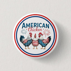 Macaron Rond 2,50 Cm Conception de poulet américain patriotique du 4 ju