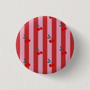 Macaron Rond 2,50 Cm Conception de rayure rouge et rose avec carte aux