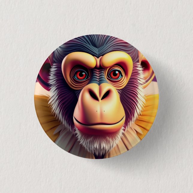 Macaron Rond 2,50 Cm Conception de singe (Devant)