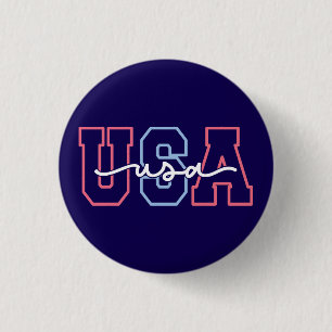 Macaron Rond 2,50 Cm Conception de texte États-Unis 4 juillet-62118