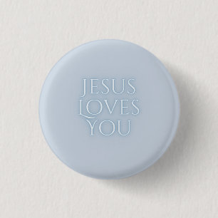 Macaron Rond 2,50 Cm Conception de typographie chrétienne Jésus aime 