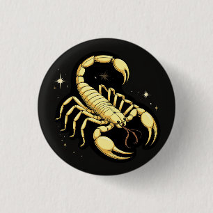 Macaron Rond 2,50 Cm Conception du zodiaque Scorpion doré avec ornement