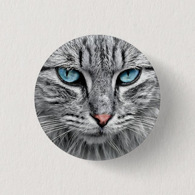 Macaron Rond 2,50 Cm Conception fractale face chat-10682 (Devant)