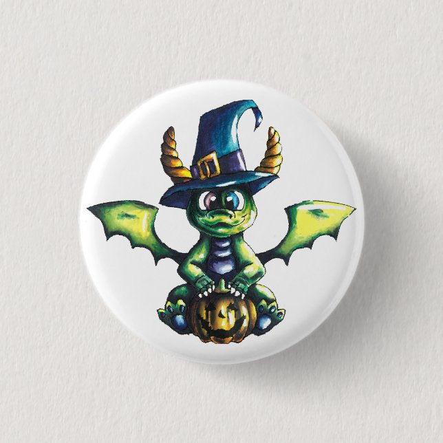 Macaron Rond 2,50 Cm Conception magique du dragon d'Halloween (Devant)