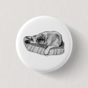 Macaron Rond 2,50 Cm Confort Rétro, Épingle Chien Calme
