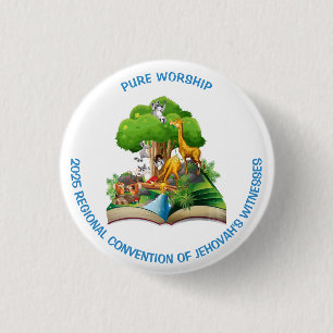 Macaron Rond 2,50 Cm Convention de culte pure pour enfants Épingle avec