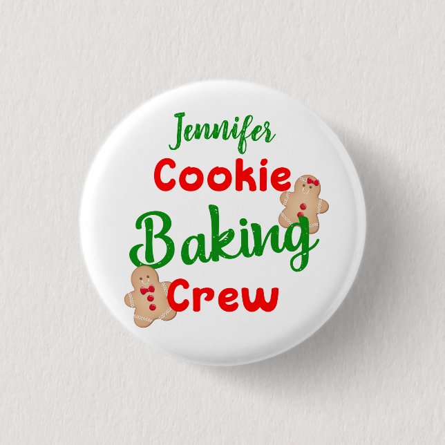 Macaron Rond 2,50 Cm Cookie Baking Crew Custom Fun Holiday Cuisine (Devant)
