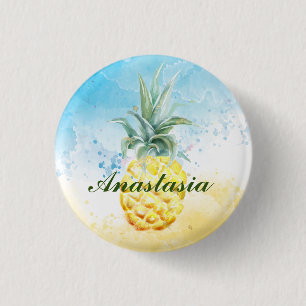 Macaron Rond 2,50 Cm Cool, Extraordinaire, Ananas avec le nom