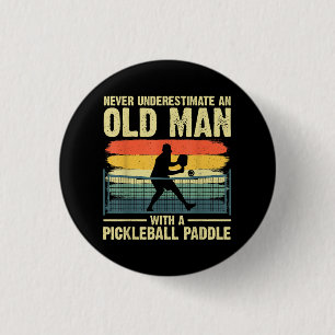 Macaron Rond 2,50 Cm Cool Pickleball Design Pour Hommes Grandpa Pickleb