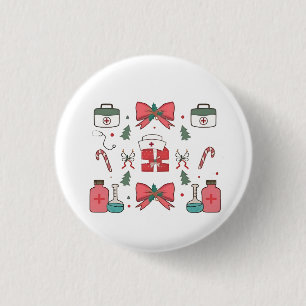 Macaron Rond 2,50 Cm Coquette Infirmière Bow Infirmière personnalisée N