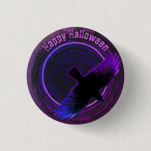 Macaron Rond 2,50 Cm Corbeau noir et violet