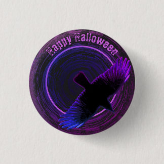 Macaron Rond 2,50 Cm Corbeau noir et violet