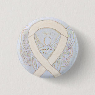 Macaron Rond 2,50 Cm Cordon de colonne vertébrale Sensibilisation Ruban