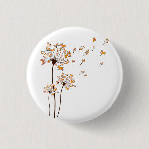 Macaron Rond 2,50 Cm Corgi Flower Fly Dandelion Chemise mignonne Amoure