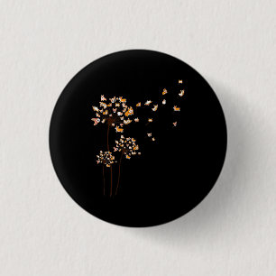 Macaron Rond 2,50 Cm Corgi Flower Fly Dandelion mignon Amoureux des chi