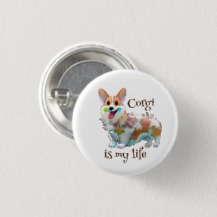 Macaron Rond 2,50 Cm Corgi orange mignon pour une humeur positive