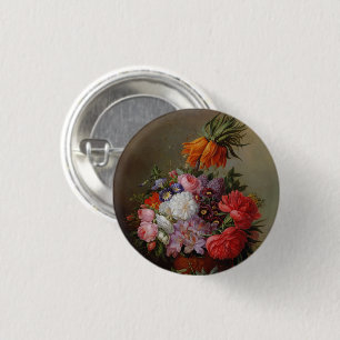 Macaron Rond 2,50 Cm Cornelis Johannes van Hulsteijn Vase avec Fleurs