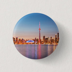 Macaron Rond 2,50 Cm Coucher de soleil sur l'horizon de Toronto