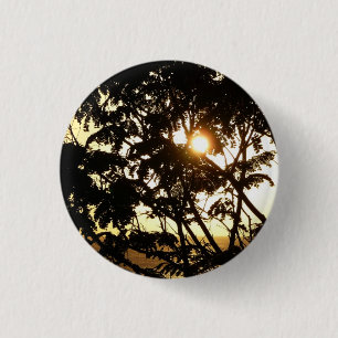 Macaron Rond 2,50 Cm Coucher du soleil à travers les arbres I Photograp