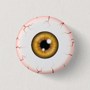 Macaron Rond 2,50 Cm Couleur Brown Eyeball Halloween Bloodshot Eyeball
