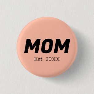 Macaron Rond 2,50 Cm Couleur de tendance - Bouton Maman Peach Soft
