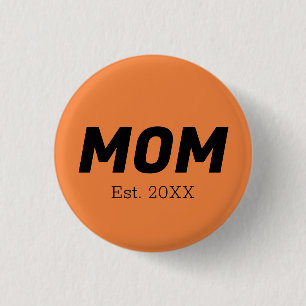 Macaron Rond 2,50 Cm Couleur de tendance - Bouton maman Tangerine fraîc