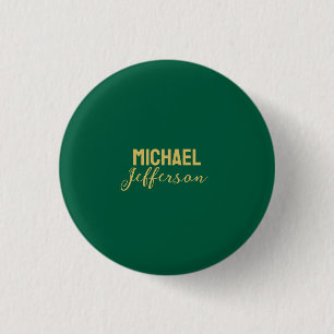 Macaron Rond 2,50 Cm Couleur verte or élégante moderne minimaliste nom
