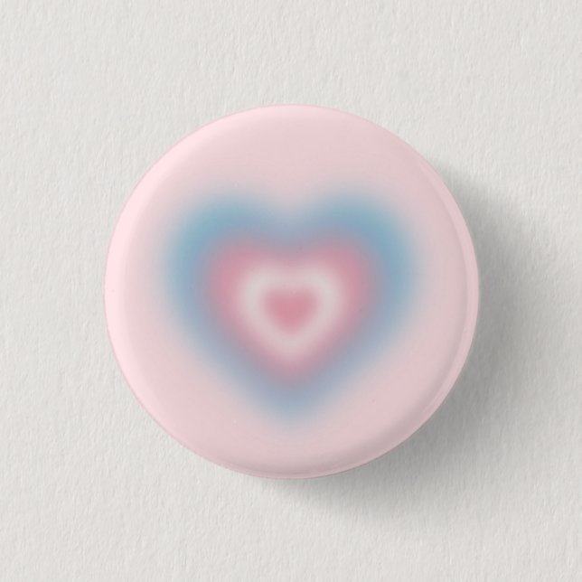 Macaron Rond 2,50 Cm Couleurs du drapeau transversal sur un coeur flou (Devant)