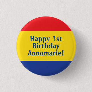Macaron Rond 2,50 Cm Couleurs primaires Fête d'anniversaire de l'enfant