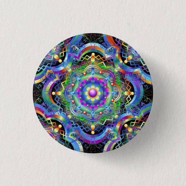 Macaron Rond 2,50 Cm Couleurs Universe Mandala (Devant)