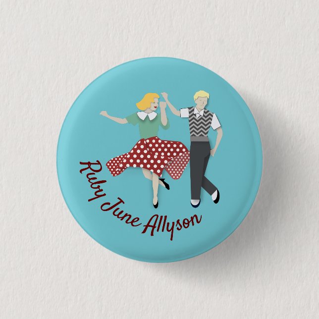 Macaron Rond 2,50 Cm Couple de danse (Devant)