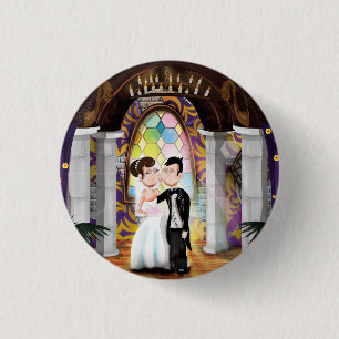 Macaron Rond 2,50 Cm Couple mariage dans l'église