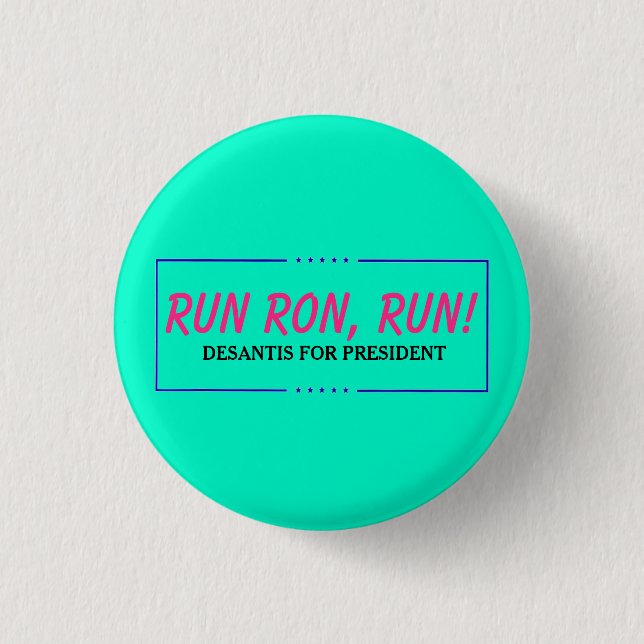 Macaron Rond 2,50 Cm Courez Ron, Courez ! (Devant)